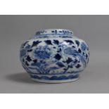 A 19th Century Chinese Porcelain Blue and White Vase of Squat Form Decorated with Birds in