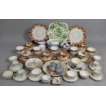 A Collection of Various Ceramics to Comprise Imari Teawares, Gilt and White Examples, Wileman Type