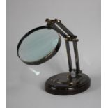 A Large Reproduction Desk Top Magnifier as Made by Watts and Sons, Ltd, 1814