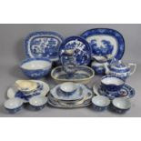 A Collection of Various Blue and White to Comprise Royal Doulton Footed Bowl, Willow Pattern
