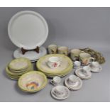 A Collection of Various Ceramics to Comprise Chicken Decorated Breakfast Set, Coffee Cans and