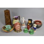 A Collection of Various Ceramics to Comprise Majolica Jug, Majolica Bowl with Cherry and Leaf