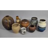 A Collection of Various Glazed Pottery to Comprise Studio Vases, West German Vase Etc