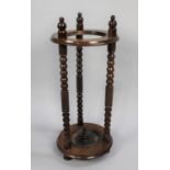 A Circular Stick Stand with Three Tuned Bobbin Supports, 31cms Diameter and 71cms High