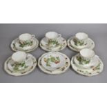 A Coalport Strawberry Pattern Tea Set to Comprise Five Cups, Six Saucers and Six Side Plates