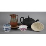 A Collection of Various 19th Century and Later Ceramics to Comprise Prattware Jug and Plate Having