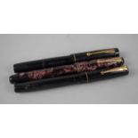 A Collection of Three Vintage Pens, All with 14ct Gold Nibs to include Mabie Todd, Parker and Summit