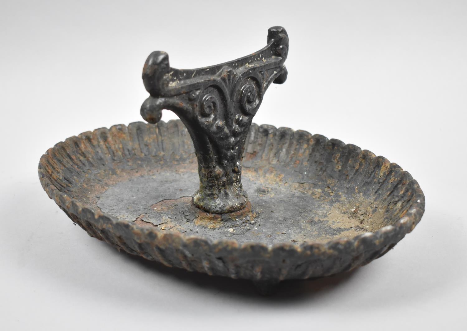 A Late Victorian Cast Iron Boot Scraper on Oval Tray Base, 28cm Long