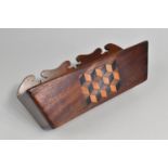 A 19th Century Parquetry Inlaid Mahogany Wall hanging Candle Box with Geometric Decoration, 30cms