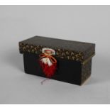 An Oriental Rectangular Lacquered Wooden Box, Lid with Gilt Decoration, 12.5cms Wide