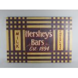 A Painted Wooden Sign for Hershey Chocolate Bars, 77cms by 54cms