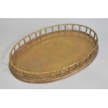 A Vintage Oval Galleried Brass Tray, 42cms by 29cms