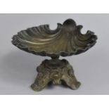 A 19th Century French Bronze Sweetmeat or Soapdish in the Form of a Shell, 16cms Wide