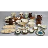 A Collection of Various Jersey and Other Glazed Pottery to Comprise Dishes, Bowls, Vases etc