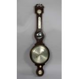 A 19th Century Mahogany String Inlaid Wall Barometer by A Donegan of Edinburgh with Swan Neck