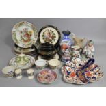 A Collection of Various 19th Century and Later Ceramics to Comprise Imari Trefoil Dish, Black Glazed