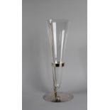 A Modern Tapering Glass Vase in Silver Plated Stand