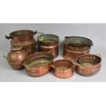 A Collection of Various Copperwares to Comprise Cooking Pots Etc