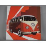 A Mounted but Unframed Print of a VW Camper Van, 48cms Square