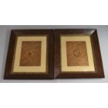 A Pair of Late 19th/ Early 20th Century Framed Religious Straw Work Pictures Depicting Monk and
