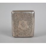 A Silver Cigarette Case, Chester Hallmark, 7x8.5cm