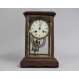 A Late Victorian/Edwardian Four Glass Mantel Clock with French Japy Freres Movement, 27cms High