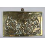 A Late 19th/Early 20th Century Heavy Cast Brass Plaque,The Law Suit, 33x20cms