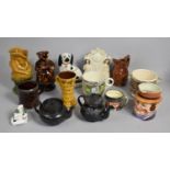 A Collection of Various 19th and 20th Century Glazed Ceramics to Comprise Staffordshire Spaniels,