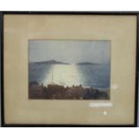 Kenneth Brookes, B.1897, Framed Watercolour, Sunset Over Harbour, 24x17cms