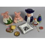 A Collection of Various Items to Comprise "Black & White" Advertising Ashtray, Wade Natwest Pigs,