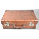 A Nice Quality Vintage Leather Suitcase, 56cms Wide