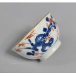A Porcelain Blue and White Tea Bowl of Moulded Reeded From Decorated with Bamboo Branches and