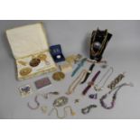 A Collection of Various Costume Jewellery, Ladies Powder Compacts etc