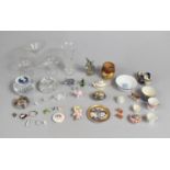 A Collection of Various Glass to Comprise Paperweights, Vase Together with a Royal Copenhagen