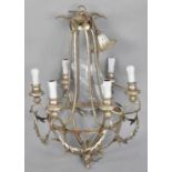 A Metal Six Branch Ceiling Chandelier, 70cms High