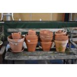 A Large Collection of Vintage and Later Terracotta Plant Pots, Largest 32cms Diameter