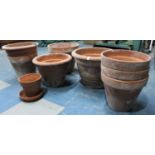 A Collection of Various Vintage and Later Terracotta Plant Pots, Largest 36cms Diameter