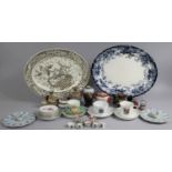 A Collection of Various Ceramics to Comprise Silver Mounted Vase, Tin Glazed Candle Dishes,