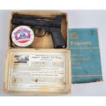 A Vintage Webley Junior Air Pistol, .177 Cal, with Pellets, Cleaner and Original Cardboard Box,