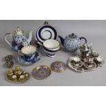 A Collection of Various Ceramics to Comprise Roselle Gilt Imari Miniature Service, Russian St