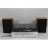 A Vintage Pye Stereo Music System with Speakers