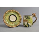 A South African Ardmore Ceramics Cup and Saucer, Great Cats of the World, Painted by Yivginia and