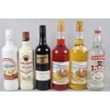 A Collection of Mixed Liquers and Wine to include Bacardi, Vodka, Portuguese Etc