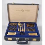 A German Cased Canteen of Cutlery by FBS Solingen, Gold Plated