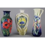 A Collection of Two Tube Lined Vases and a Jug, Old Tuptonware