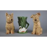 Two Sylvac Dogs and a Swan Vase