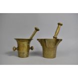 Two Vintage Brass Pestle and Mortars