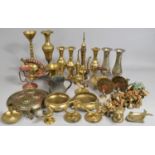 A Collection of Various Brasswares