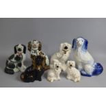 A Collection of Various Staffordshire Spaniels etc