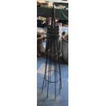 A Modern Black Painted Conical Shrub Trellis, 122cms High